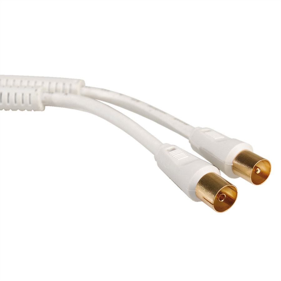 TV-Antennekabel 100dB M/F, wit, 1,0m