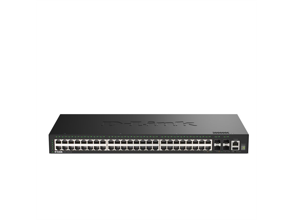 D-Link DGS-1530-52/E 52-Port Switch Smart Managed Gigabit Stack 4x 10G
