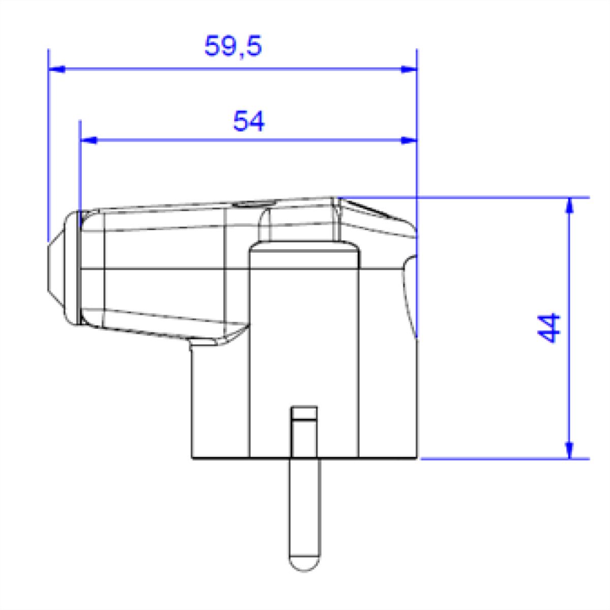 BACHMANN Angled mounting plug white, CEE 7/7 2-pole with earthing contact
