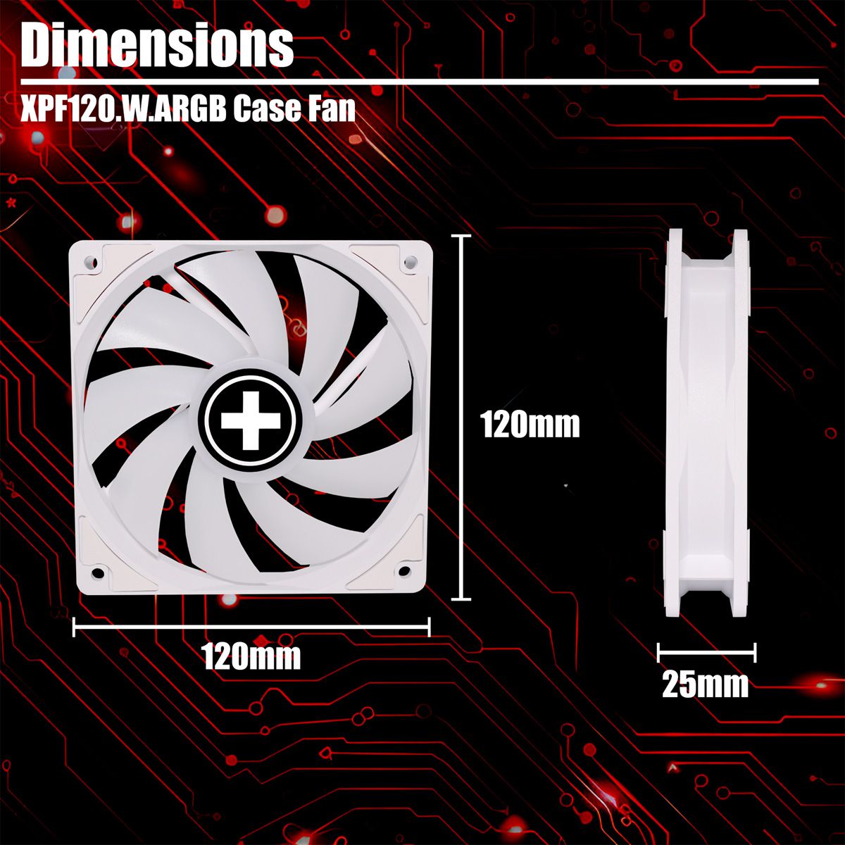 Xilence XPF120.W.ARGB 120mm PWM Case Fan, ARGB LED