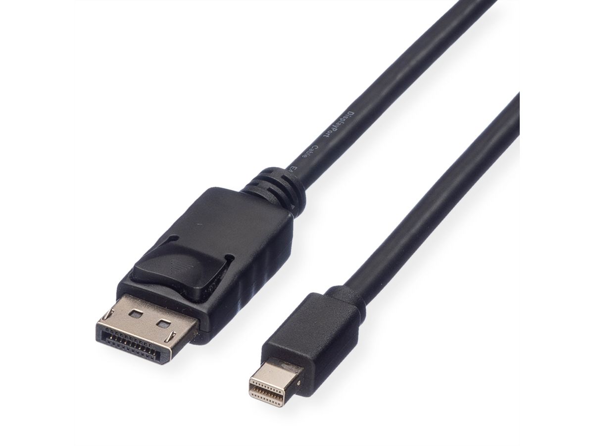 ROLINE DisplayPort kabel, DP M - Mini DP M, zwart, 1 m