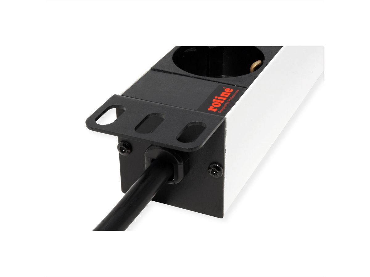 ROLINE 19" stekkerdoos 9-voudig, Aluminium, 2 m