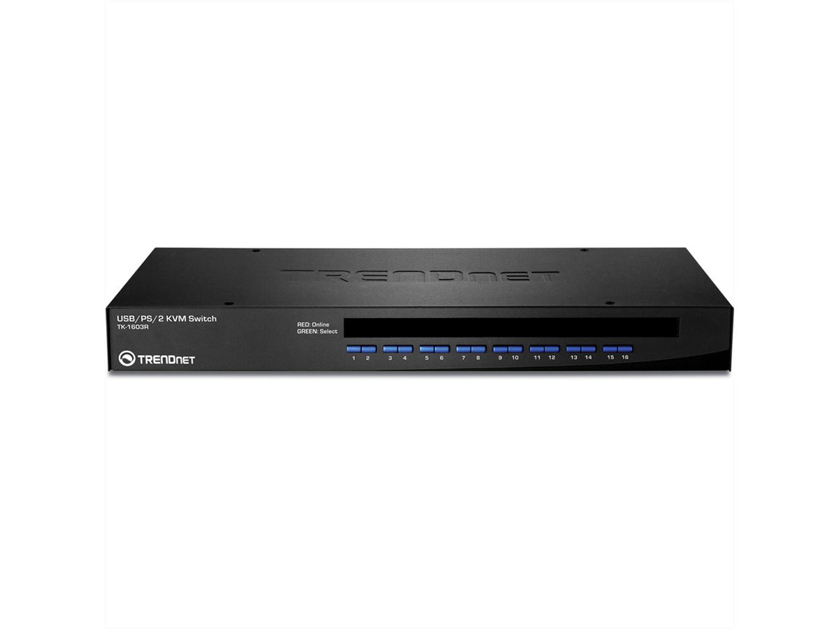 TRENDnet TK-1603R KVM-switch 16-poorts USB/PS/2 Rack Mount