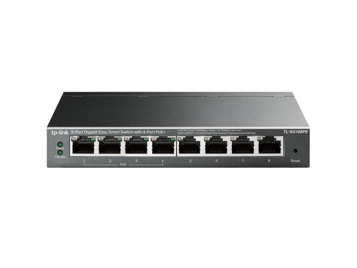 TP-Link TL-SG108PE network switch Unmanaged L2 Gigabit Ethernet (10/100/1000) Power over Ethernet (PoE) Black