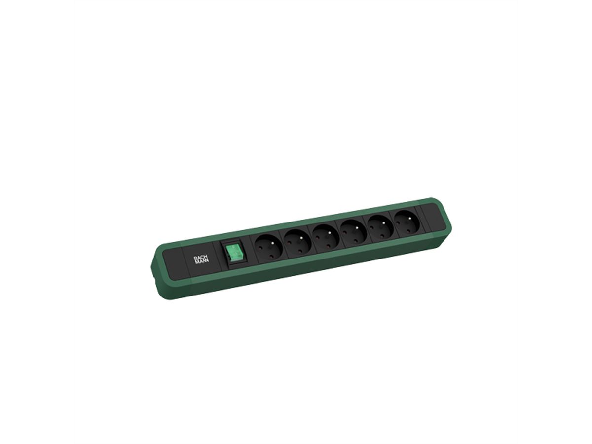 BACHMANN PRIMO 2 6xUTE 1xswitch 2.0m CEE7/7 RAL6028
