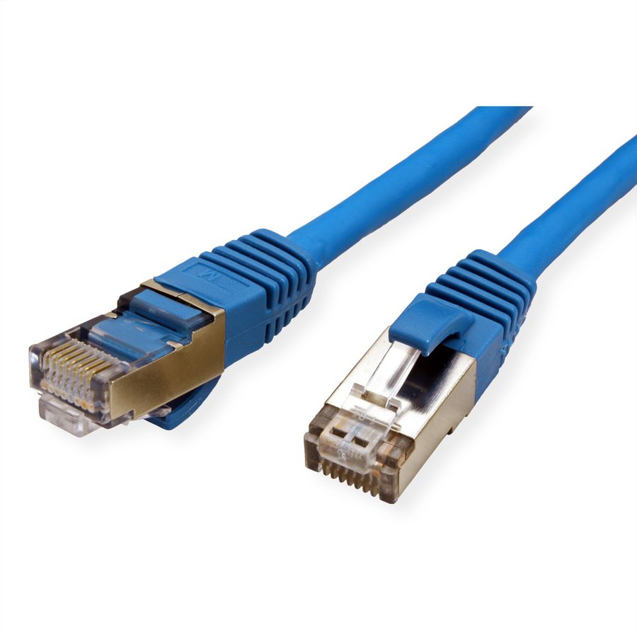 VALUE S/FTP Patch Cord Cat.6 (Class E), halogen-free, blue, 0.5 m
