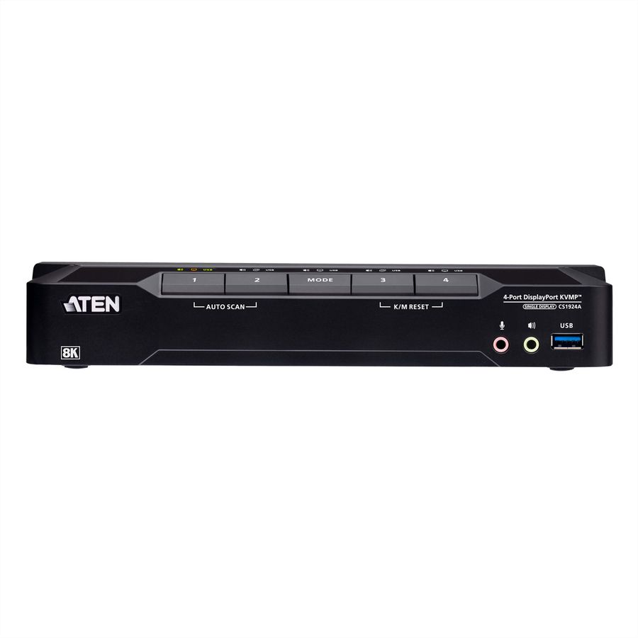 ATEN CS1924A 4-poorts USB 3.0 8K DisplayPort KVM switch