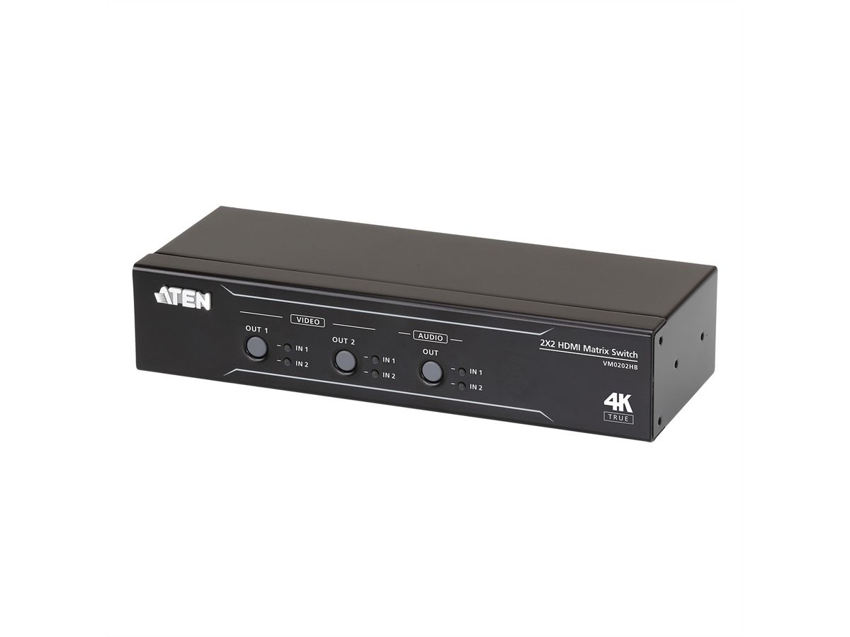 ATEN VM0202HB 2x2 True 4K HDMI Audio/Video Matrix Switch