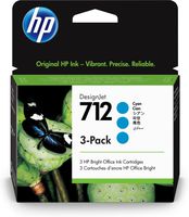 HP 712 29 ml inktcartridge voor DesignJet, cyaan, 3-pack
