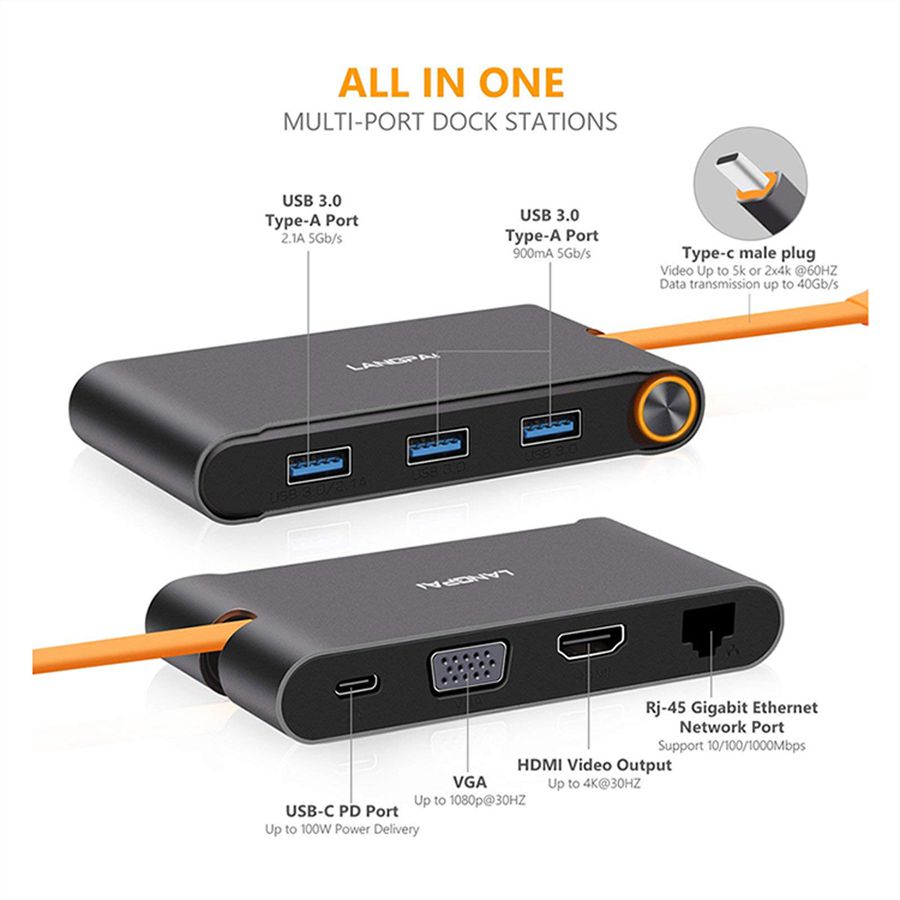 EXSYS EX-1220HM USB 3.2 Gen1 C-HUB 7 Ports für Notebook, Matebook und MacBook