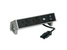 BACHMANN DESK2 2xUK 1xUSB A/C 22W, 0.2m GST18 INOX United Kingdom
