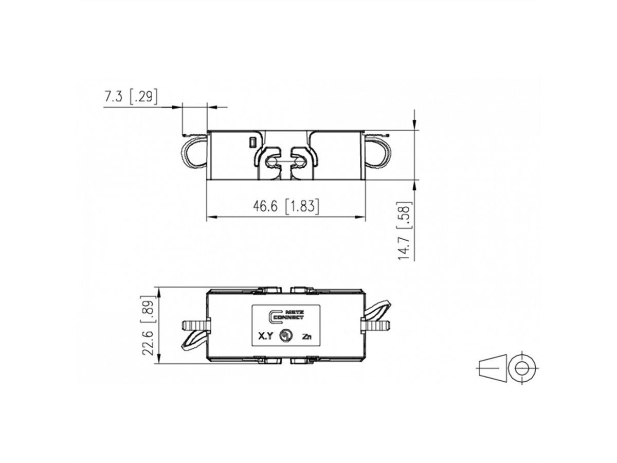 METZ CONNECT Kabelverbindingsstuk Klasse EA Cat.6A 180°