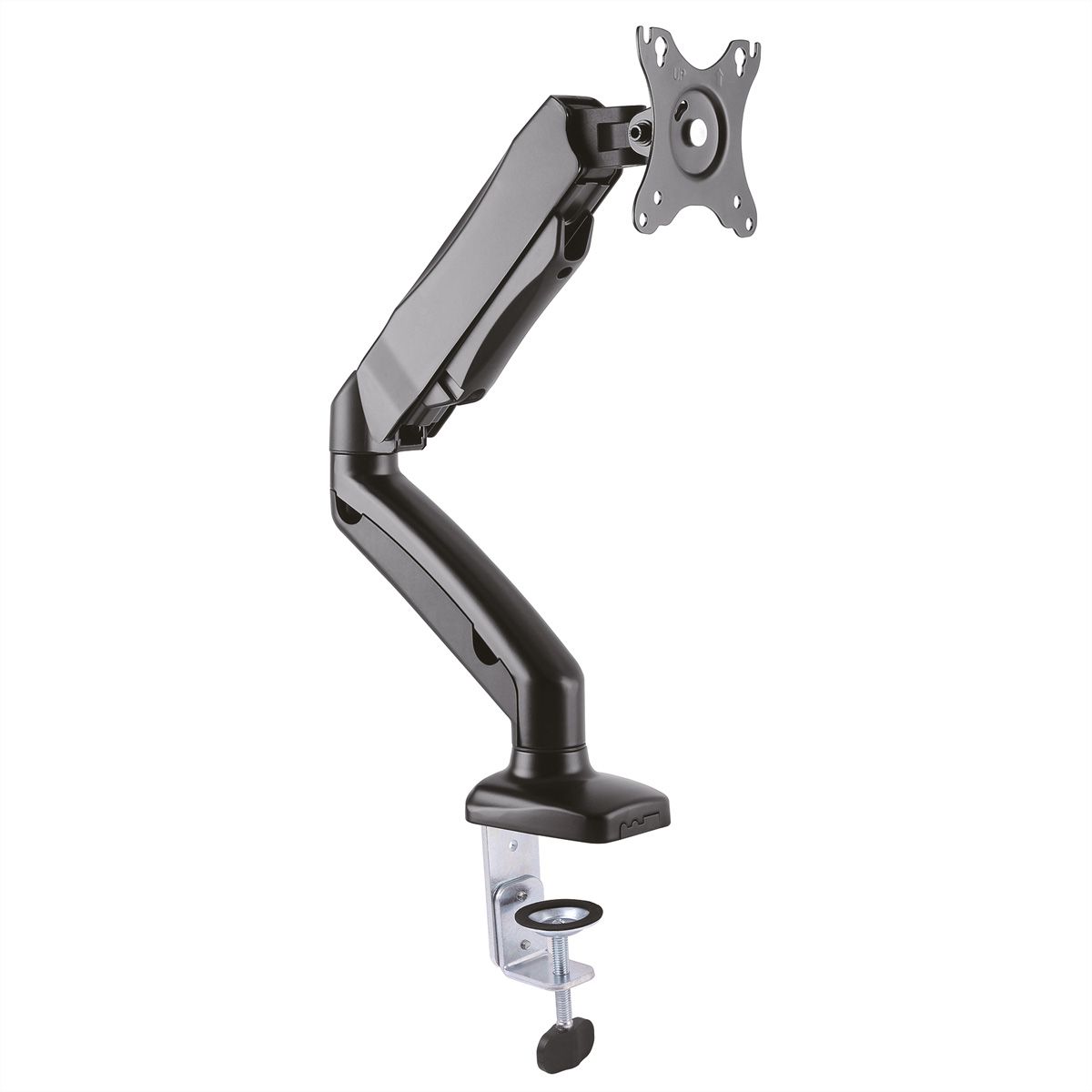 VALUE LCD Monitor Stand Pneumatic, Desk Clamp, Pivot, 5 Joints, black