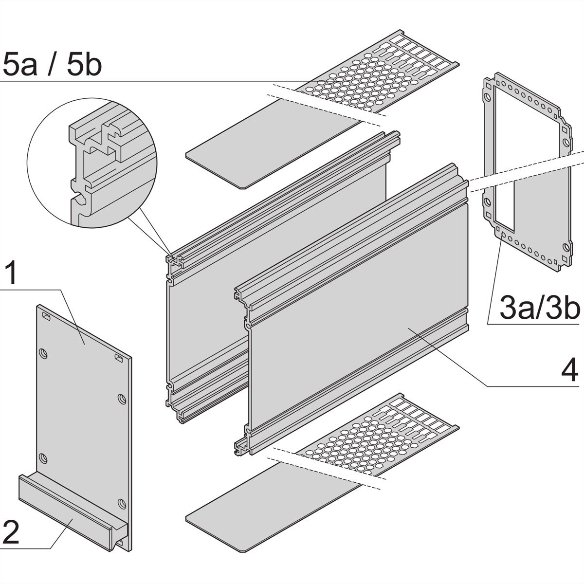 SCHROFF Frame Type Plug-In Unit PRO Kit, Perforated Covers, 1 Connector, 3 U, 28 HP, 227 mm