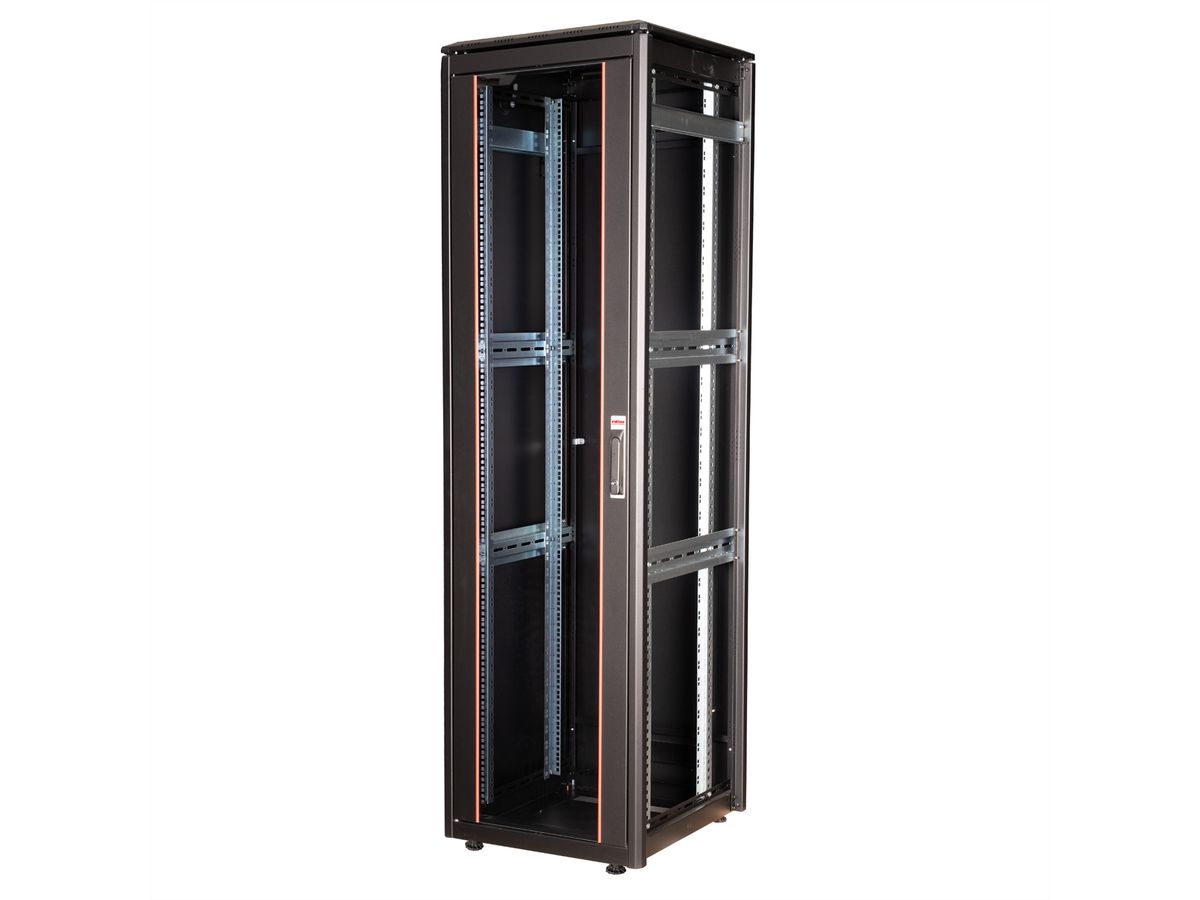 ROLINE 19-inch netwerkkast Pro 42 U, 600x600 BxD Glazen deur zwart