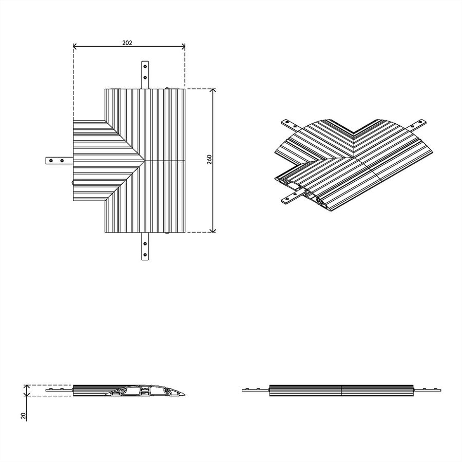 DATAFLEX Addit cable protector, T-connection 462, silver