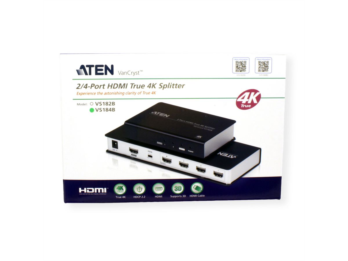 ATEN VS184B 4-Poorts HDMI Splitter True 4K/2K