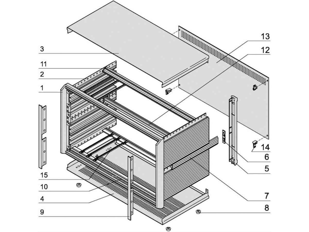 SCHROFF PropacPRO complete desktopbehuizing, niet-afgeschermd, 6 HE, 84 HE, 446 mm