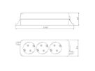 BACHMANN SELLY socket strip 3x earthing contact, mounting lugs, white, 1.5 m