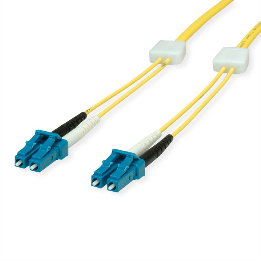 EasyLan FO-LED patch cables duplex 9/125µm OS2, LC/LC, yellow, 3 m