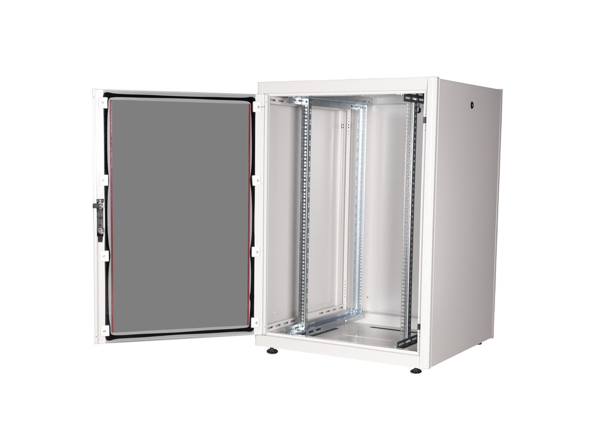 ROLINE 19-inch netwerkkast Basic 22 U, 800x800 BxD Glazen deur grijs