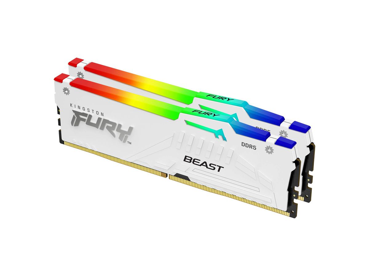 Kingston Technology FURY 32GB 5200MT/s DDR5 CL36 DIMM (Kit van 2) Beast White RGB EXPO