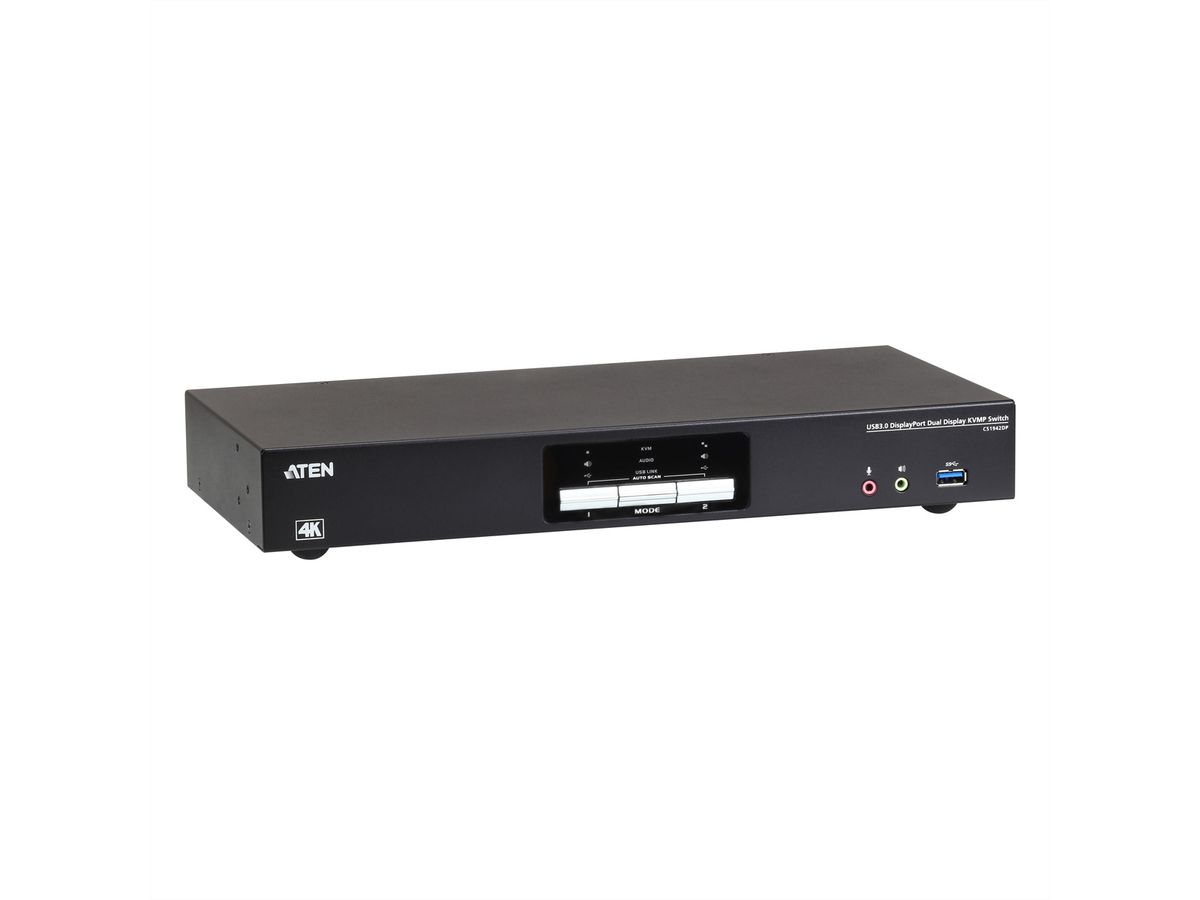 ATEN CS1942DP 2-Port USB 3.0 4K DisplayPort Dual Display KVMP™ Switch, DUAL View