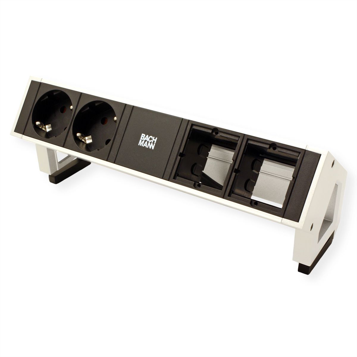 BACHMANN DESK2 2x Geaard stopcontact 2x ABD GST18, wit