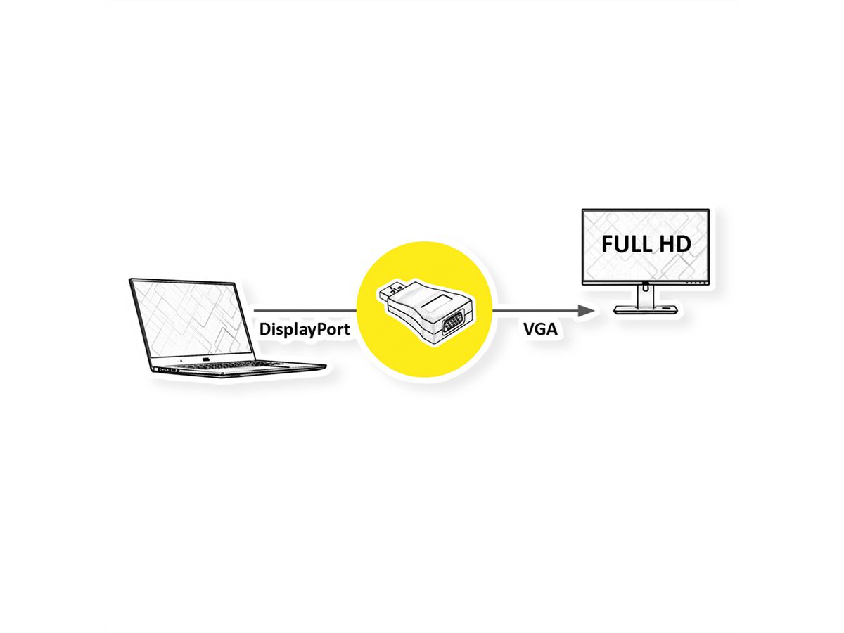 VALUE Adapter, DP M - VGA F