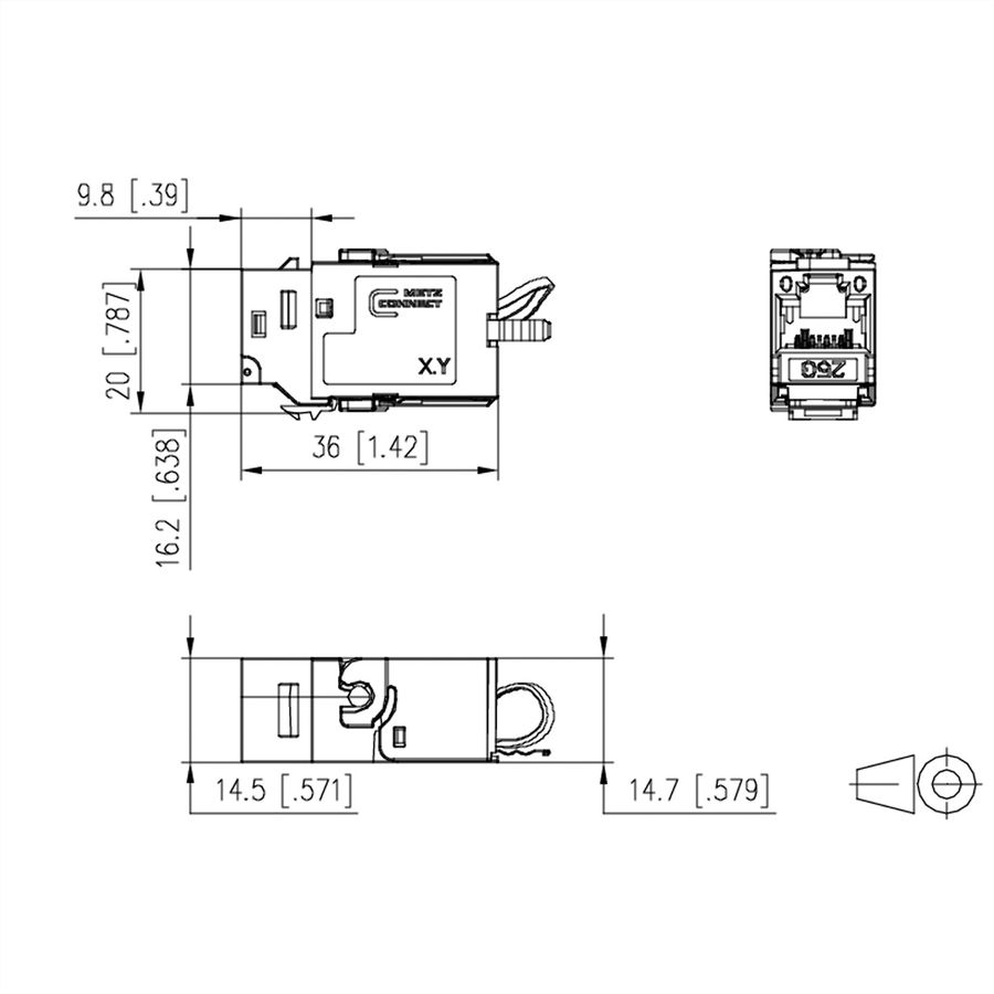 METZ CONNECT 25Gmodul, RJ45 Keystone Module