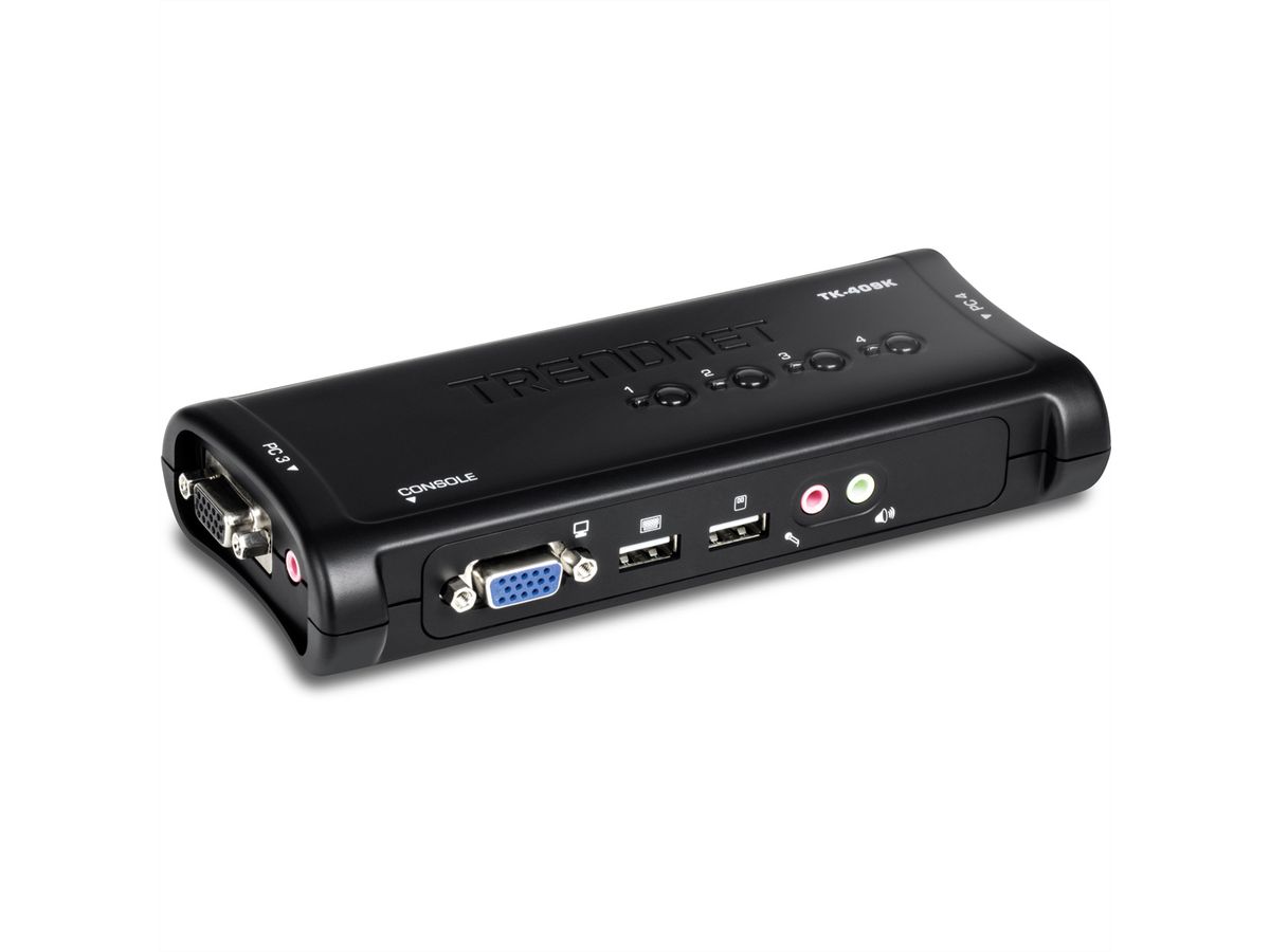 TRENDnet TK-409K KVM-switch 4-poorts USB-kit met audio