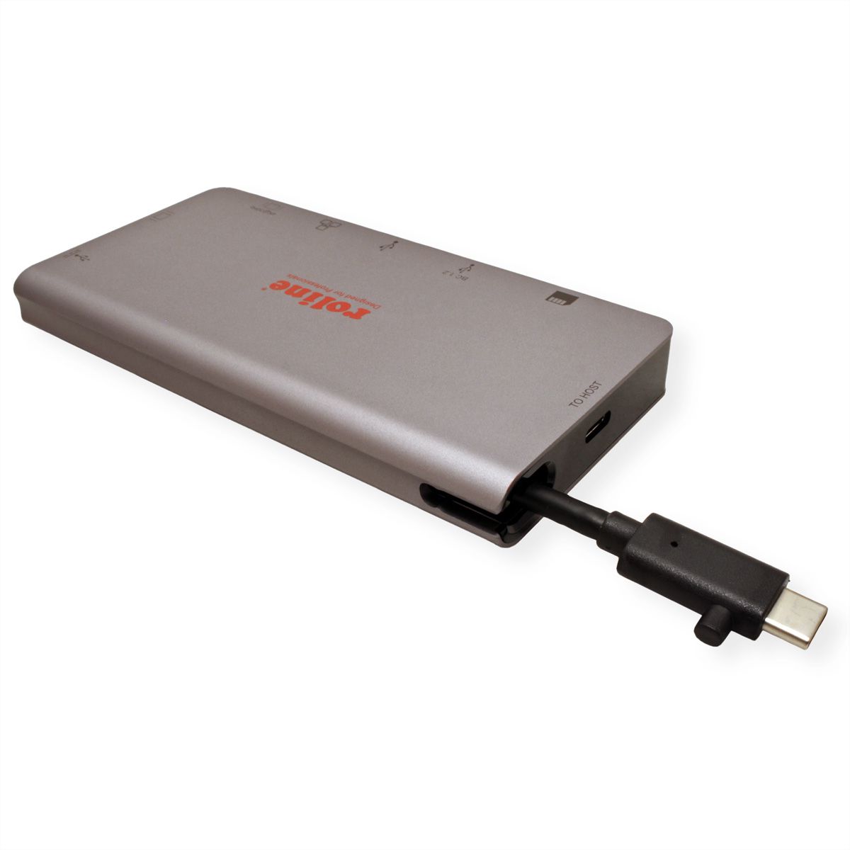 ROLINE USB Type C docking station, HDMI 4K, VGA, 2x USB 3.2 Gen 1, LAN, PD, kaartlezer