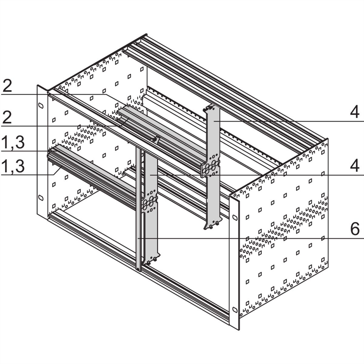 SCHROFF Combined Mounting Kit for Chassis, 63:19 HP
