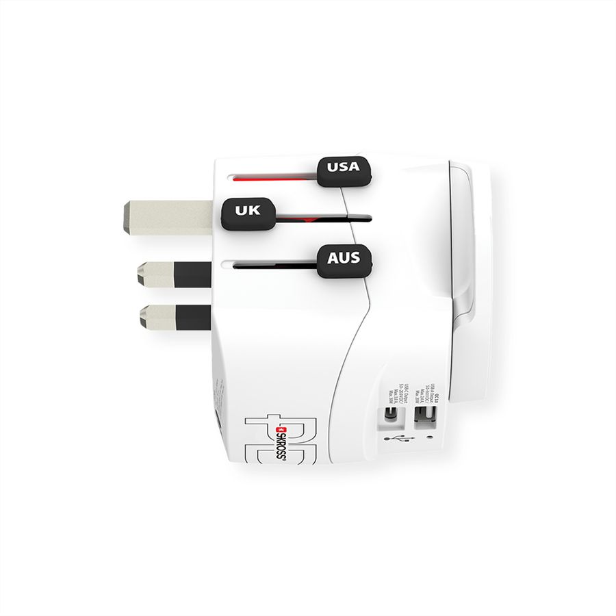 Skross PRO Light USB AC30PD World Travel Adapter, worldwide