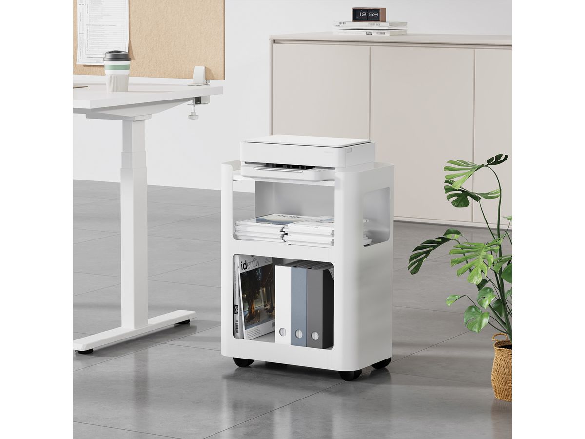 VALUE Verrijdbare en open kast, wit