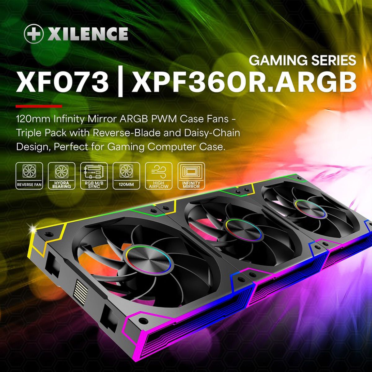 Xilence XPF120.ARGB 120mm PWM Case Fan, ARGB LED