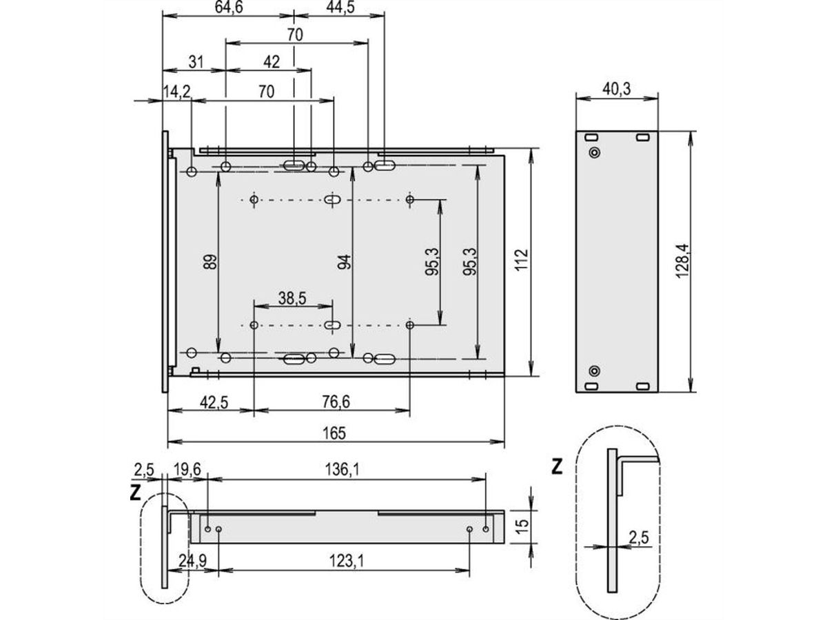 SCHROFF Drive Unit HD 1 x 3.5", Mounting Support, 3 U, Vertical, Screwed Version