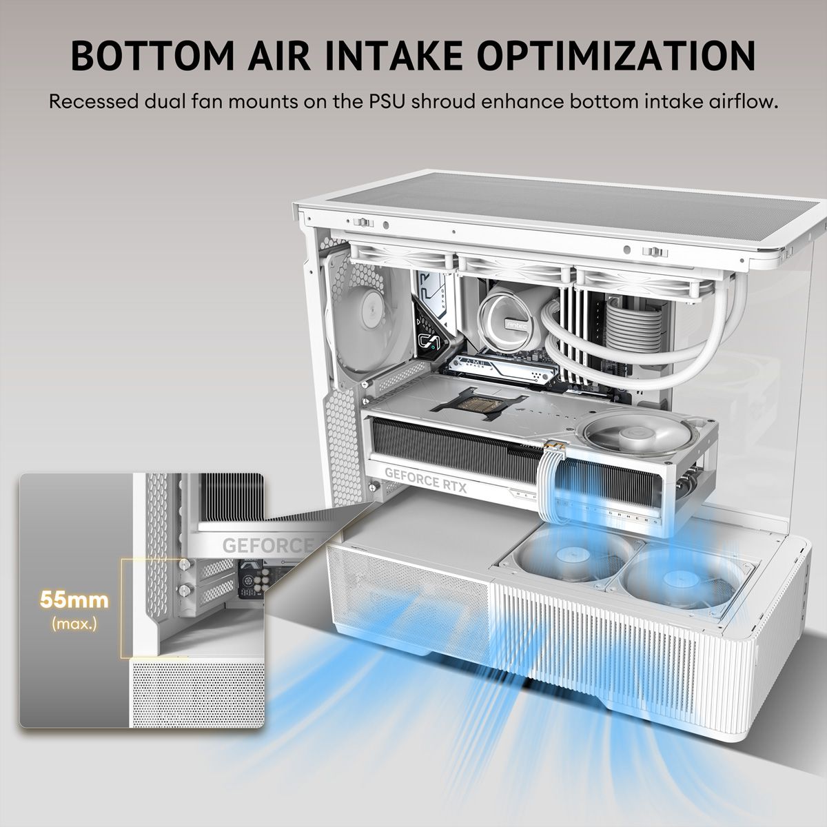 ANTEC Constellation C6 Curve Air White PC Case ATX Midi Tower, white