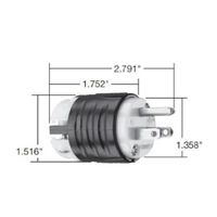 BACHMANN USA - Plug, 2-pole, 3-wire, 15A/125V, black