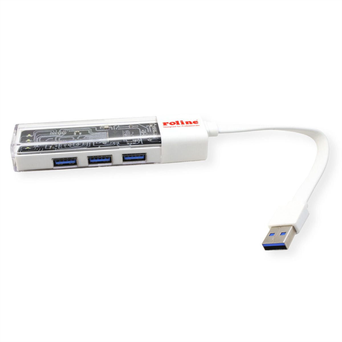 ROLINE Mobile USB 3.2 Gen 1 Hub, 4-poorts, Type A+C verbindingskabel