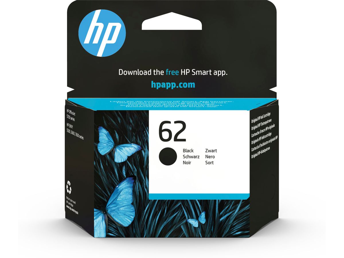 HP 62 originele zwarte inktcartridge