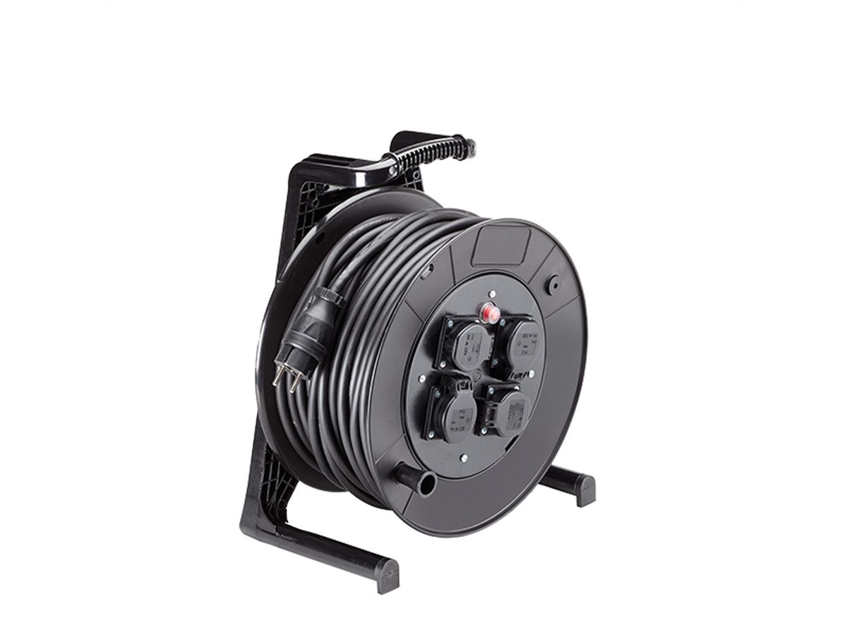 BACHMANN kabelhaspel 4-f IP54, 40m, H07RN-F3 G1,5qmm