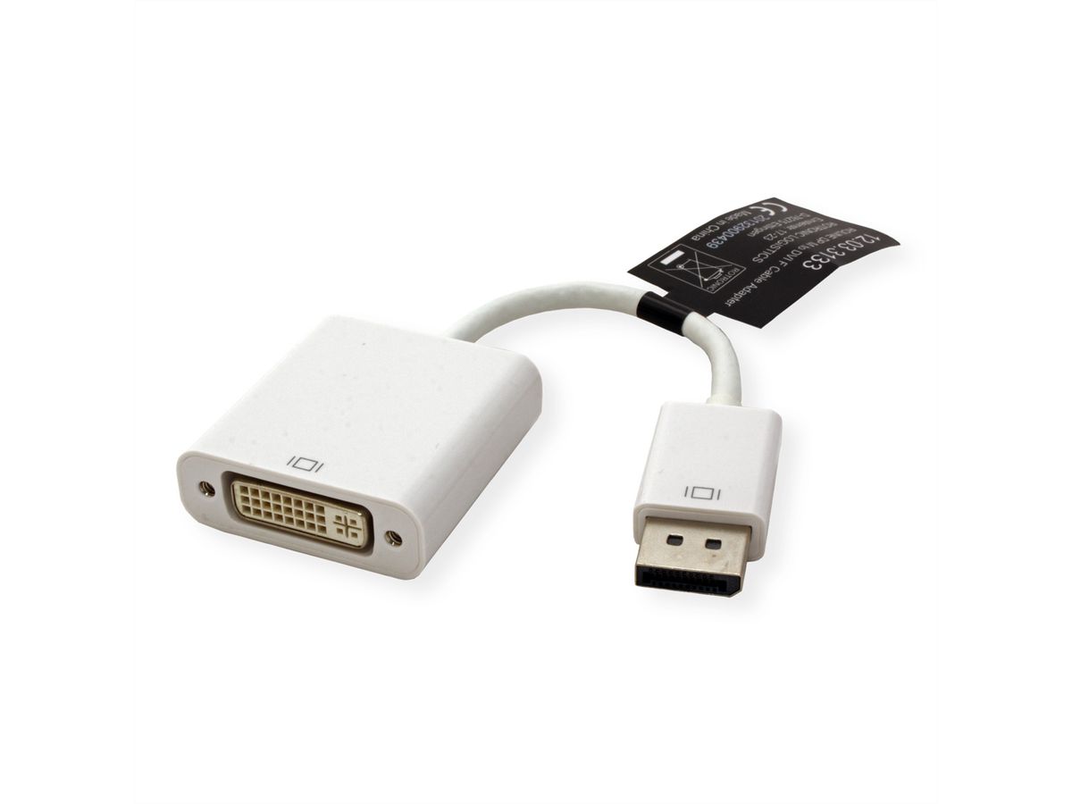 ROLINE DisplayPort/DVI Adapter, DP Male - DVI Female