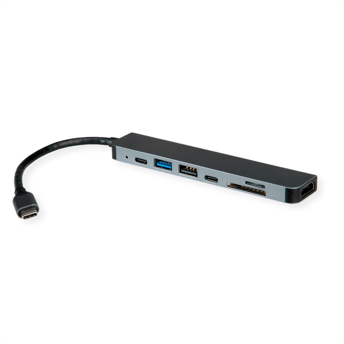 ROLINE dockingstation USB Type C, 4K HDMI , 1x USB2.0 (A), 2x USB3.2 Gen1 (A+C), 1x PD, SD/MicroSD