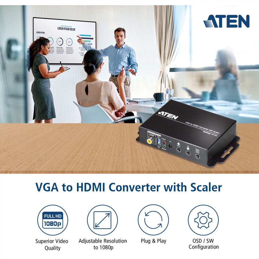 ATEN VC182 VGA zu HDMI Konverter mit Skalierfunktion