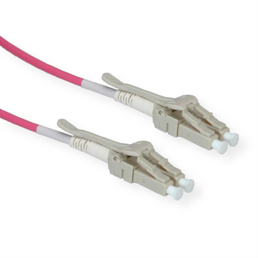 ROLINE FO Jumper Cable 50/125µm OM4, LC/LC, LSOH, Low-Loss, Data Center, violet, 0.5 m