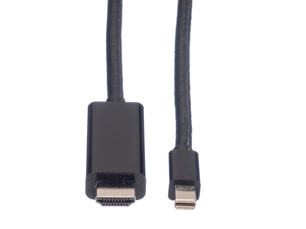 VALUE Mini DisplayPort Cable, Mini DP-UHDTV, M/M, zwart, 1 m