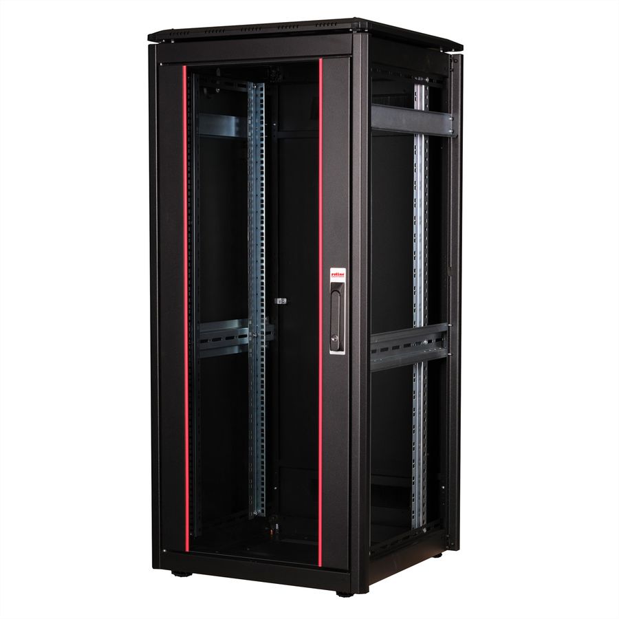 ROLINE 19-inch netwerkkast Pro 26 U, 600x600 BxD Glazen deur zwart