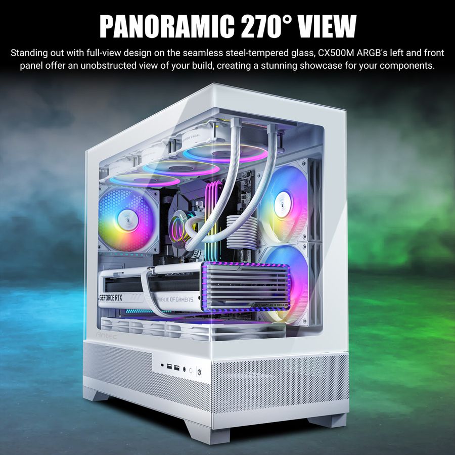 ANTEC CX500M ARGB PC Gehäuse Mini Tower Micro-ATX, schwarz