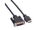 ROLINE Monitorkabel DVI (18+1) - HDMI, M/M, zwart, 3 m